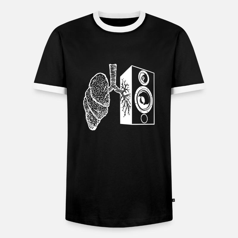 Lung speaker - Men's Ringer Shirt - black/white