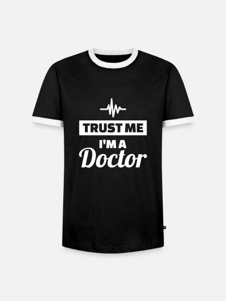 Arzt - Männer Kontrast-T-Shirt - Schwarz/Weiß