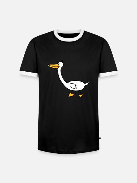 funny goose - Men's Ringer Shirt - black/white