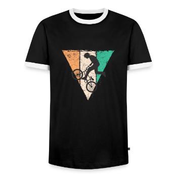 BMX VÉLO VELO JUMP BIKER STYLE DE CYCLISME MOTIFS - T-shirt contrasté Homme - noir/blanc - Devant - AI Model Female 172 light (172cm) & AI Model Male 178 light (178cm)