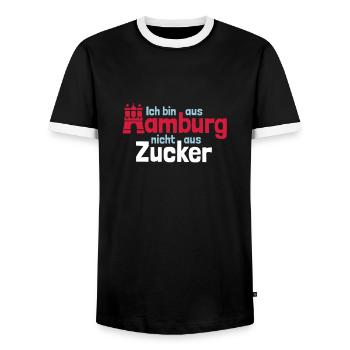 Je suis de Hambourg - T-shirt contrasté Homme - noir/blanc - Devant - AI Model Female 172 light (172cm) & AI Model Male 178 light (178cm)