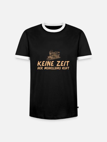 Modelleisenbahn Lok Modellbau Modelleisenbahner - Männer Kontrast-T-Shirt - Schwarz/Weiß