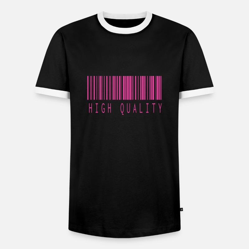 HIGH QUALITY BARCODE PINK - Men's Ringer Shirt - black/white