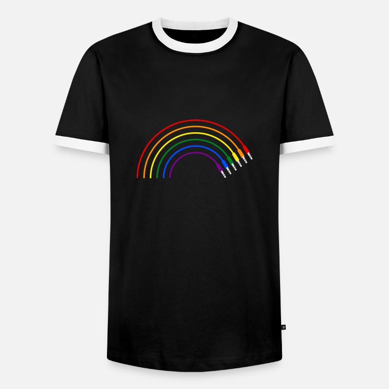 RAINBOW - Männer Kontrast-T-Shirt - Schwarz/Weiß