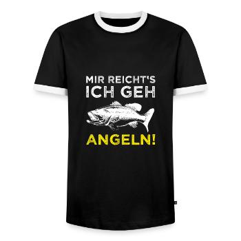 Angeln Fischen Angler Fischer lustiger Spruch - Männer Kontrast-T-Shirt - Schwarz/Weiß - Vorne - AI Model Female 172 light (172cm) & AI Model Male 178 light (178cm)