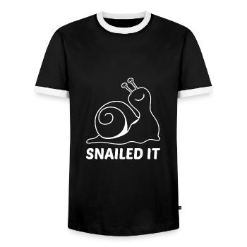 Escargot il - T-shirt contrasté Homme - noir/blanc - Devant - AI Model Female 172 light (172cm) & AI Model Male 178 light (178cm)