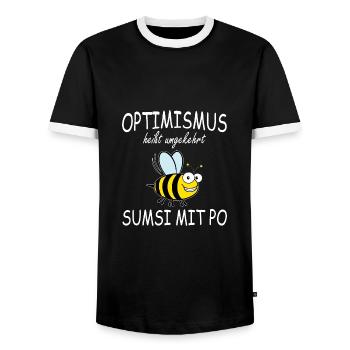 Lustige Biene Sumsi mit Po Optimismus Geschenk - Männer Kontrast-T-Shirt - Schwarz/Weiß - Vorne - AI Model Female 172 light (172cm) & AI Model Male 178 light (178cm)