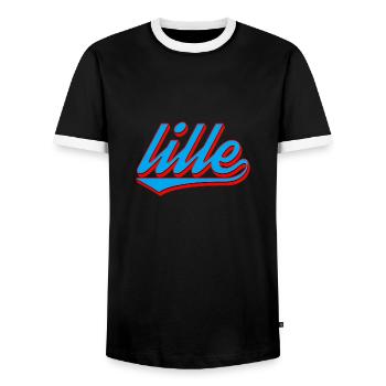 Lille - Männer Kontrast-T-Shirt - Schwarz/Weiß - Vorne - AI Model Female 172 light (172cm) & AI Model Male 178 light (178cm)