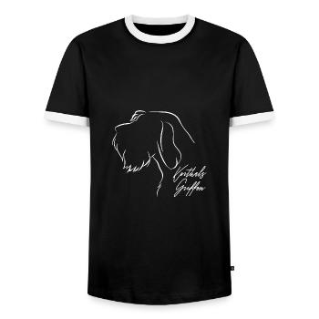 KORTHALS GRIFFON Profil Chiens de chasse Chien Wilsigns - T-shirt contrasté Homme - noir/blanc - Devant - AI Model Female 172 light (172cm) & AI Model Male 178 light (178cm)