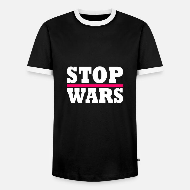 Stop wars - Men's Ringer Shirt - black/white