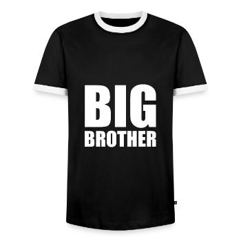 Big brother - T-shirt contrasté Homme - noir/blanc - Devant - AI Model Female 172 light (172cm) & AI Model Male 178 light (178cm)