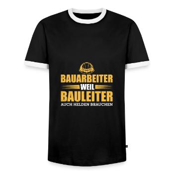 Baustelle Handwerker Vorarbeiter Bauarbeiter - Männer Kontrast-T-Shirt - Schwarz/Weiß - Vorne - AI Model Female 172 light (172cm) & AI Model Male 178 light (178cm)