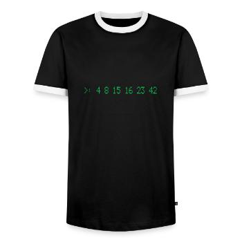 Lost Numbers - T-shirt contrasté Homme - noir/blanc - Devant - AI Model Female 172 light (172cm) & AI Model Male 178 light (178cm)
