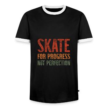 Skateboarding Skateboard Design For Skateboarder - Männer Kontrast-T-Shirt - Schwarz/Weiß - Vorne - AI Model Female 172 light (172cm) & AI Model Male 178 light (178cm)