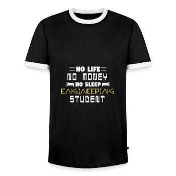 Engineering student Engineering student - Men's Ringer Shirt - black/white - Front - AI Model Female 172 light (172cm) & AI Model Male 178 light (178cm)