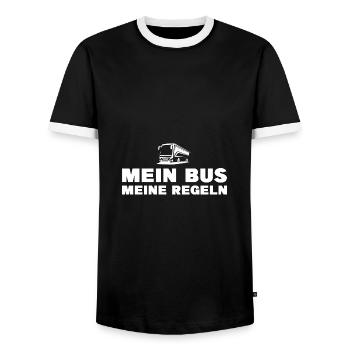 Mein Bus Meine Regeln Busfahrer Geschenk - Männer Kontrast-T-Shirt - Schwarz/Weiß - Vorne - AI Model Female 172 light (172cm) & AI Model Male 178 light (178cm)