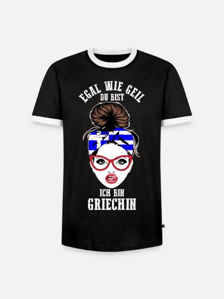 Grieche Griechisches Griechin Griechenland - Männer Kontrast-T-Shirt - Schwarz/Weiß