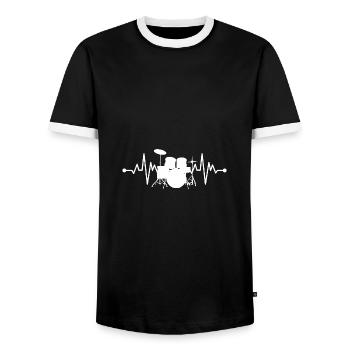 Drummer Musician Drums Drummer Gift - Men's Ringer Shirt - black/white - Front - AI Model Female 172 light (172cm) & AI Model Male 178 light (178cm)