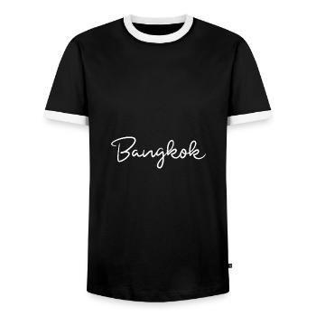 Bangkok - Men's Ringer Shirt - black/white - Front - AI Model Female 172 light (172cm) & AI Model Male 178 light (178cm)
