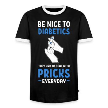 Diabetes Diabetiker Insulin - Männer Kontrast-T-Shirt - Schwarz/Weiß - Vorne - AI Model Female 172 light (172cm) & AI Model Male 178 light (178cm)