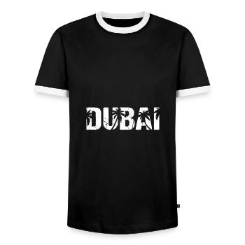 Palmiers de Dubaï - T-shirt contrasté Homme - noir/blanc - Devant - AI Model Female 172 light (172cm) & AI Model Male 178 light (178cm)