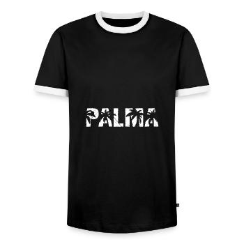 Palma Beach Majorca - Men's Ringer Shirt - black/white - Front - AI Model Female 172 light (172cm) & AI Model Male 178 light (178cm)