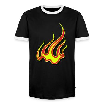 Fire flames art - Men's Ringer Shirt - black/white - Front - AI Model Female 172 light (172cm) & AI Model Male 178 light (178cm)