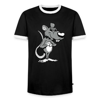 Rat nasty in common - Men's Ringer Shirt - black/white - Front - AI Model Female 172 light (172cm) & AI Model Male 178 light (178cm)