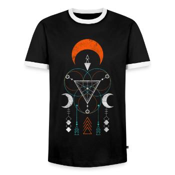 Runes Viking Warriors - Men's Ringer Shirt - black/white - Front - AI Model Female 172 light (172cm) & AI Model Male 178 light (178cm)