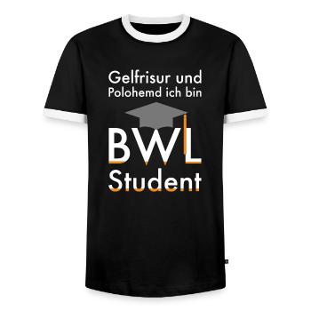 BWL Student Bachelor Geschenk - Männer Kontrast-T-Shirt - Schwarz/Weiß - Vorne - AI Model Female 172 light (172cm) & AI Model Male 178 light (178cm)