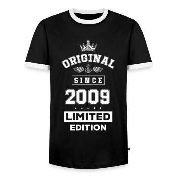 Anniversaire édition limitée 2009 - T-shirt contrasté Homme - noir/blanc - Devant - AI Model Female 172 light (172cm) & AI Model Male 178 light (178cm)
