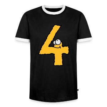 Fun 4 four comic book monsters - Men's Ringer Shirt - black/white - Front - AI Model Female 172 light (172cm) & AI Model Male 178 light (178cm)