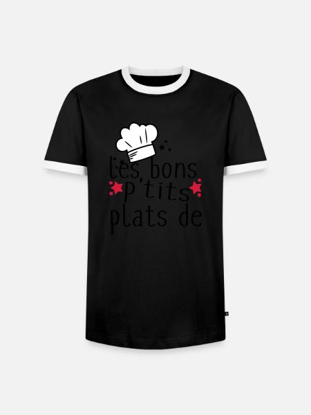 les bons petits plats - T-shirt contrasté Homme - noir/blanc