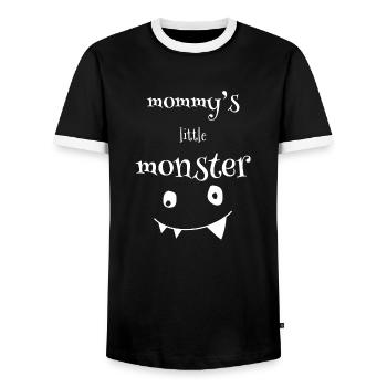 Le petit monstre de maman - T-shirt contrasté Homme - noir/blanc - Devant - AI Model Female 172 light (172cm) & AI Model Male 178 light (178cm)