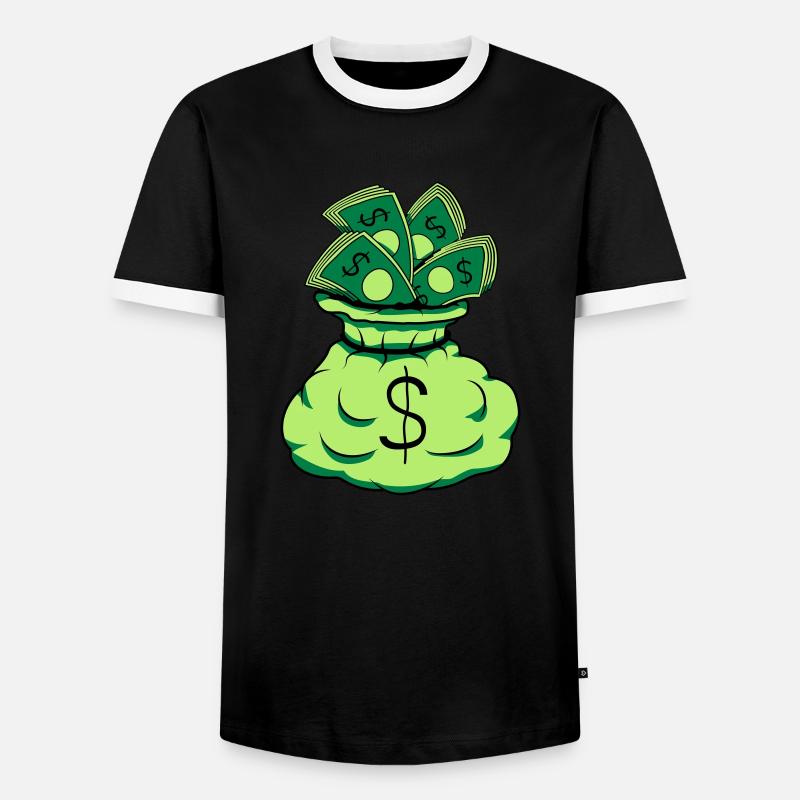 Money Sack Notes - Men's Ringer Shirt - black/white