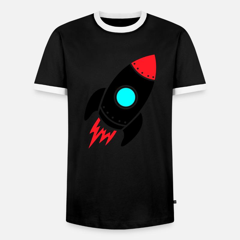 Rocket - Men's Ringer Shirt - black/white