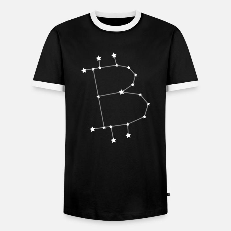 Sternzeichen Bitcoin BTC - Männer Kontrast-T-Shirt - Schwarz/Weiß