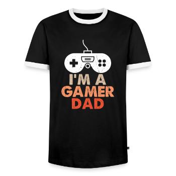 i m a gamer dad - Männer Kontrast-T-Shirt - Schwarz/Weiß - Vorne - AI Model Female 172 light (172cm) & AI Model Male 178 light (178cm)