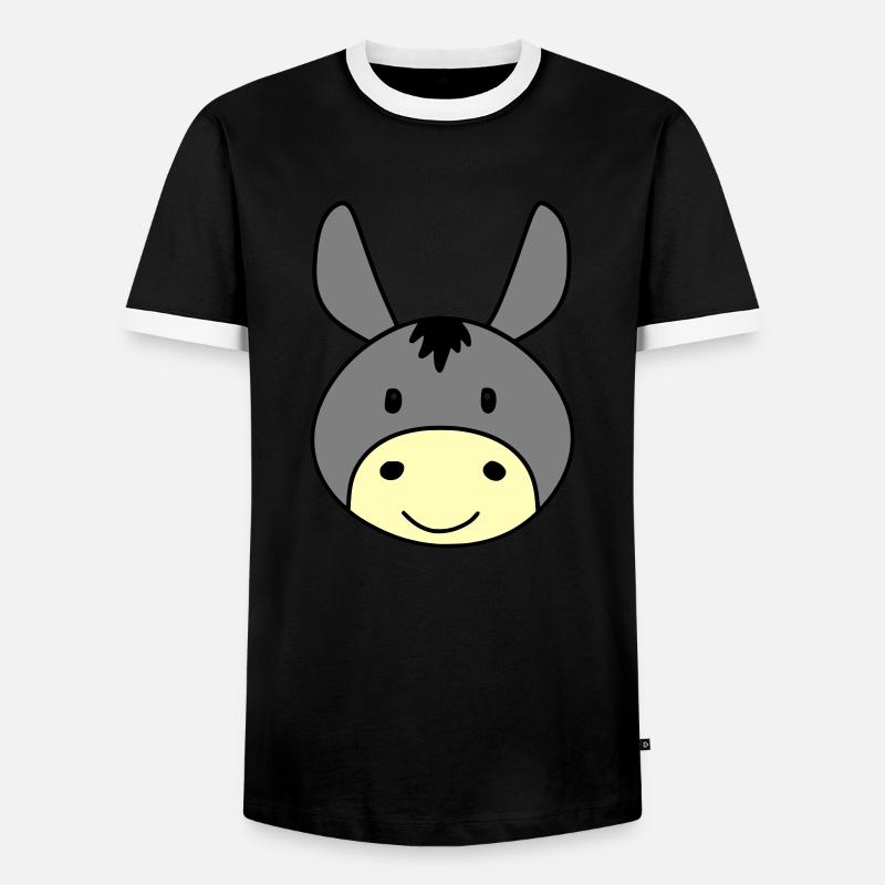 Cute donkey - Männer Kontrast-T-Shirt - Schwarz/Weiß