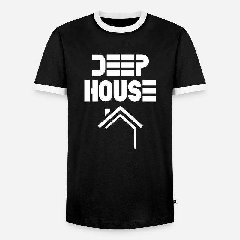 deep house - Men's Ringer Shirt - black/white