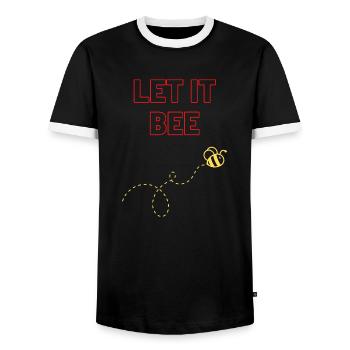 Let it bee - Männer Kontrast-T-Shirt - Schwarz/Weiß - Vorne - AI Model Female 172 light (172cm) & AI Model Male 178 light (178cm)