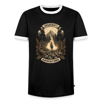 Survival Bushcraft Boy Scout Nature Survival Fan - T-shirt contrasté Homme - noir/blanc - Devant - AI Model Female 172 light (172cm) & AI Model Male 178 light (178cm)