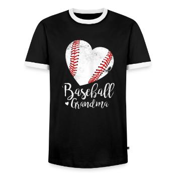 Fête des mères de grand-mère de baseball - T-shirt contrasté Homme - noir/blanc - Devant - AI Model Female 172 light (172cm) & AI Model Male 178 light (178cm)