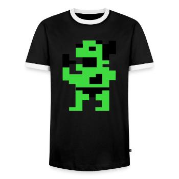 Der dicke Grüne (Pix) - Männer Kontrast-T-Shirt - Schwarz/Weiß - Vorne - AI Model Female 172 light (172cm) & AI Model Male 178 light (178cm)