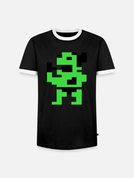 The Fat Green (Pix) - Men's Ringer Shirt - black/white