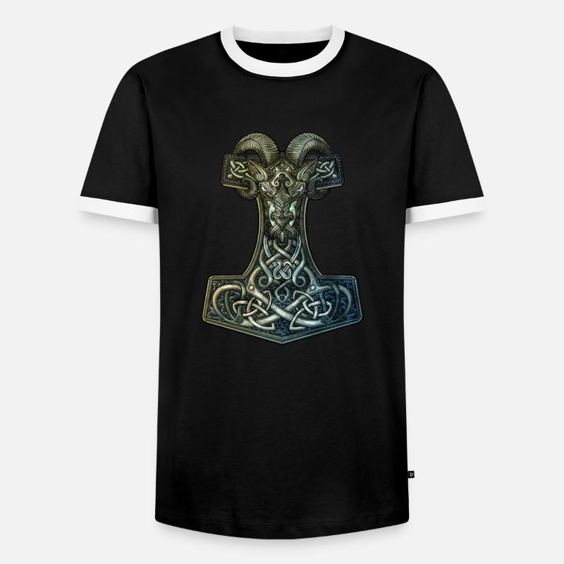 Mjölnir - Männer Kontrast-T-Shirt - Schwarz/Weiß