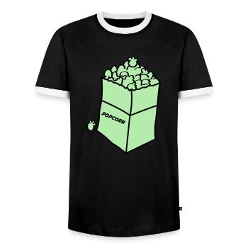 Maïs soufflé 2 - T-shirt contrasté Homme - noir/blanc - Devant - AI Model Female 172 light (172cm) & AI Model Male 178 light (178cm)