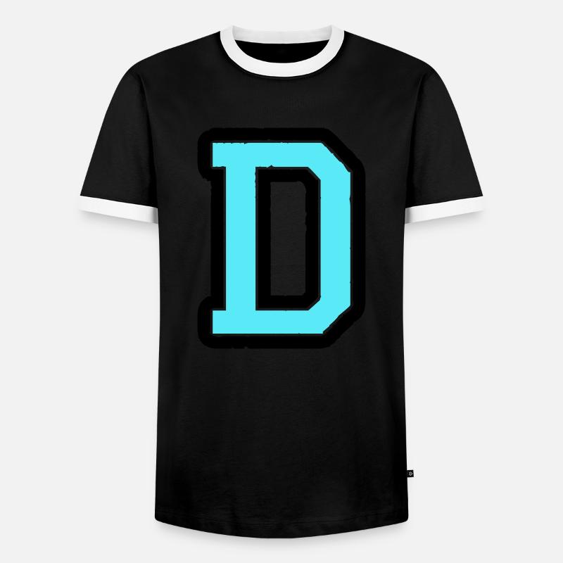 D Buchstabe - Männer Kontrast-T-Shirt - Schwarz/Weiß
