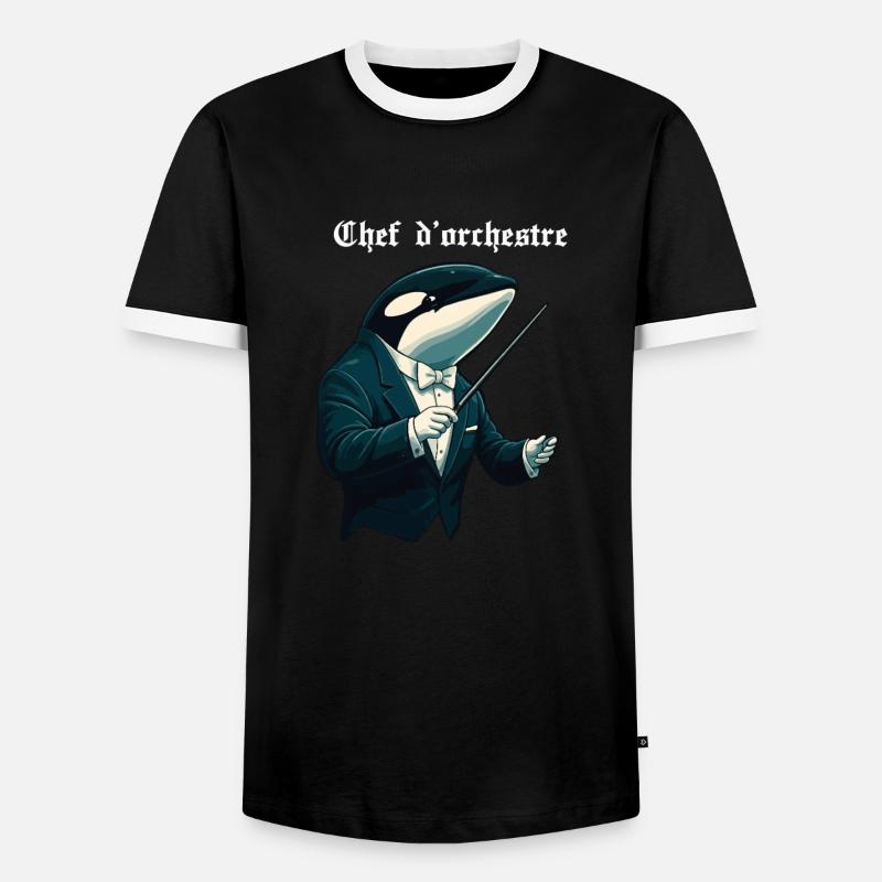 Dirigent - Männer Kontrast-T-Shirt - Schwarz/Weiß