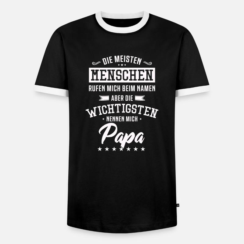 papa spruch - Männer Kontrast-T-Shirt - Schwarz/Weiß